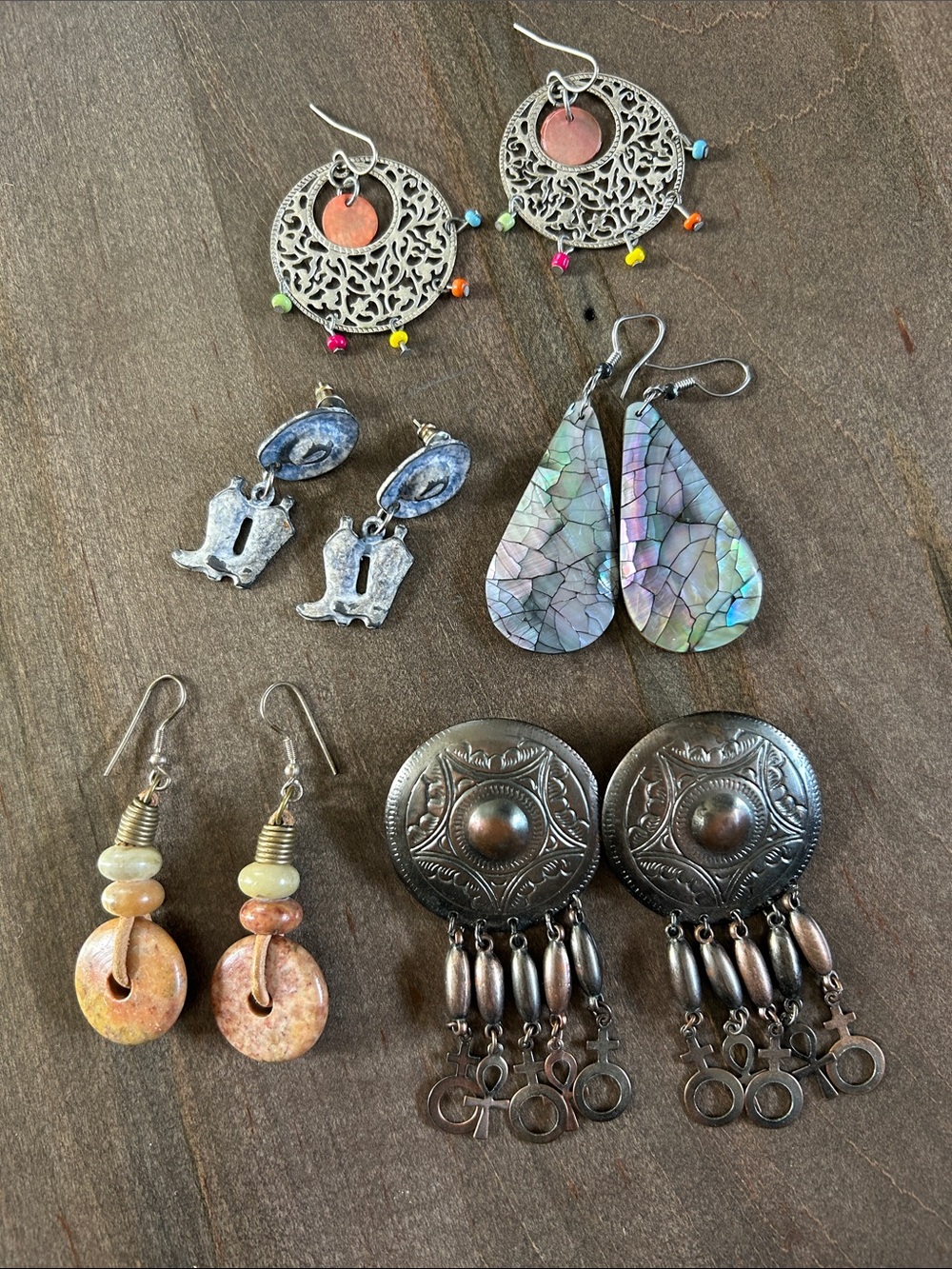 Earring Lot 5 Vintage Pierced Boho